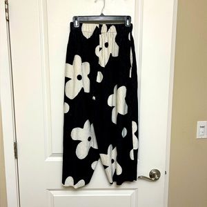 Floral print drop crotch pants
